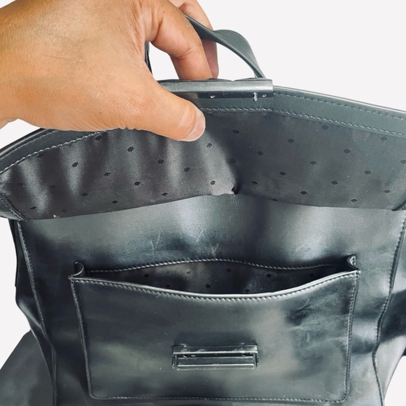 Kate Spade Sample Black Leather Tote Handbag, Work Bag 12”L x 10”H x 5.5”W - Picture 10 of 14